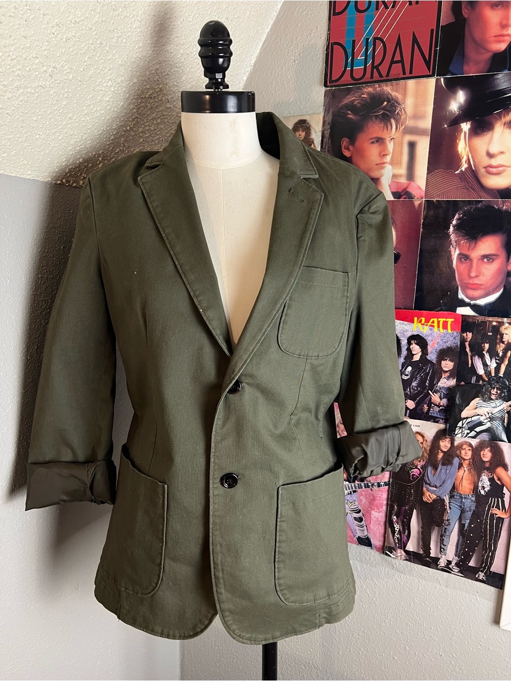 Olive Green Casual Blazer Jacket